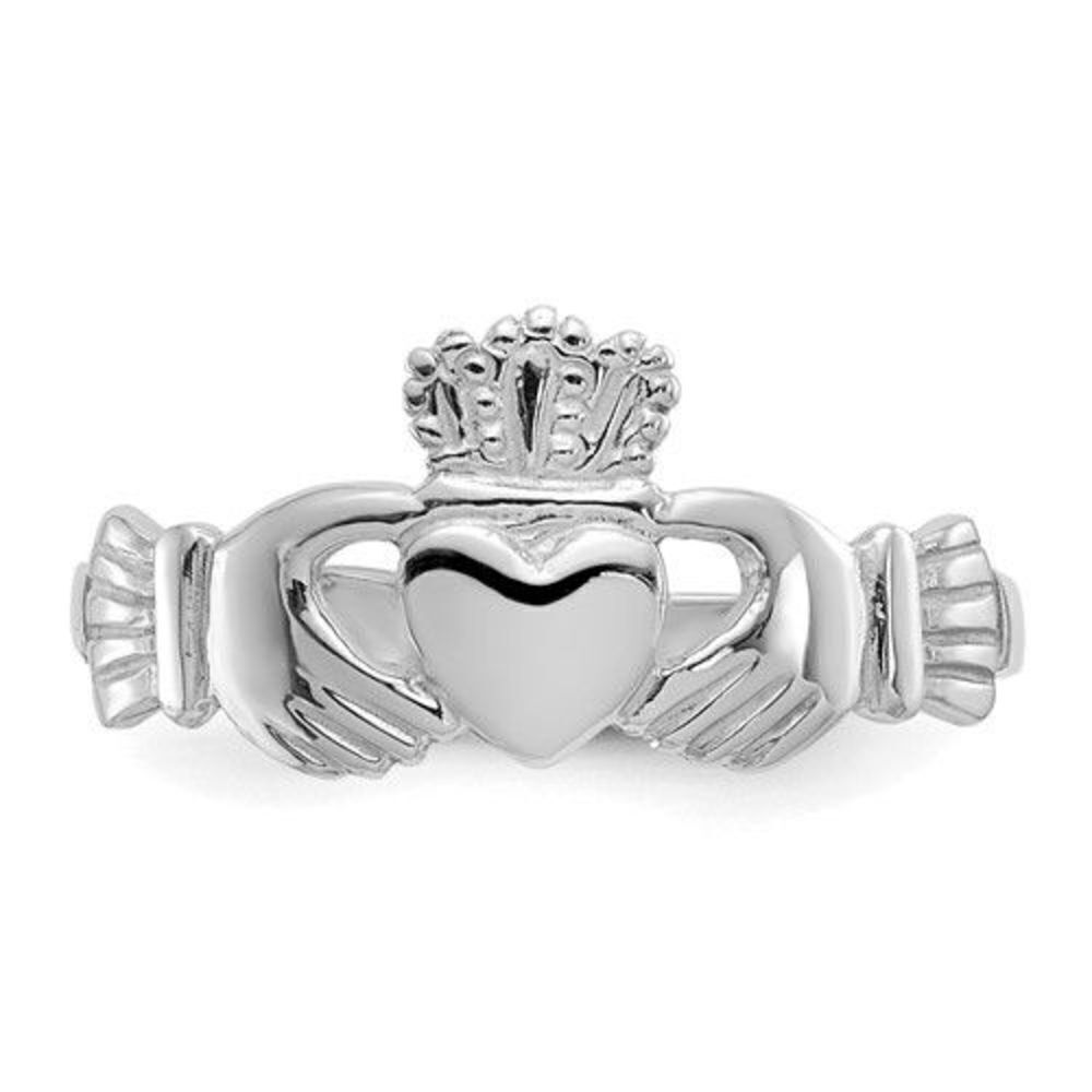 14k White Gold Ladies Claddagh Ring